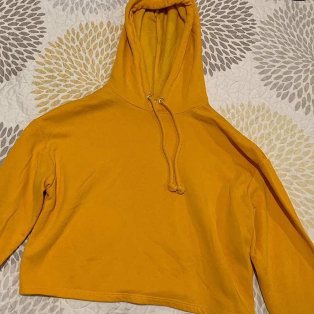 Yellow cropped hoodie
